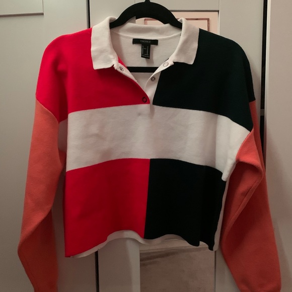 FOREVER 21 COLOR BLOCK LONG SLEEVE - Picture 2 of 7